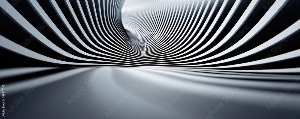 Aufkleber Grid abstract background idea. A mesmerizing abstract tunnel with flowing lines creating a dynamic visual effect.