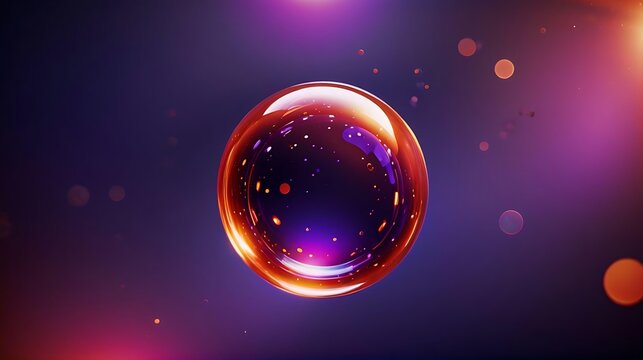 Digital Illustration Radiant Transparent Bubble with Reflections