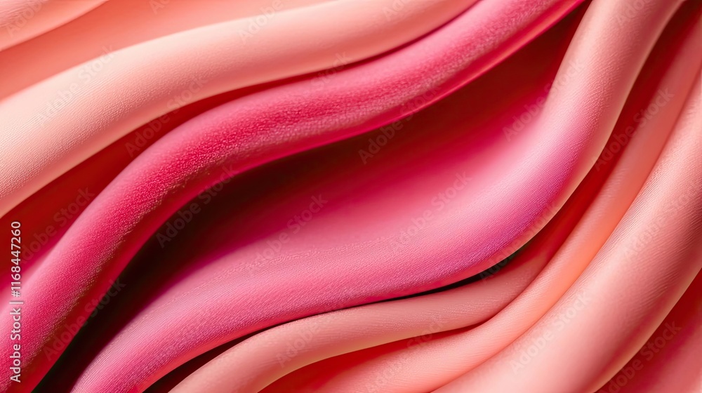 Poster velvet abstract background concept. close-up of smooth, wavy textures in soft pink and coral colors.