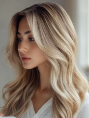 Fototapeta premium Elegant Blonde Hair Photograph