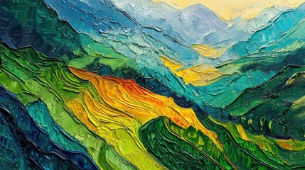 Vibrant Landscape with Mountainous Terrain