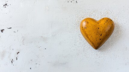 Obraz premium Heart-Shaped Decorative Item on Textured Surface with Sparkles and Rustic Background