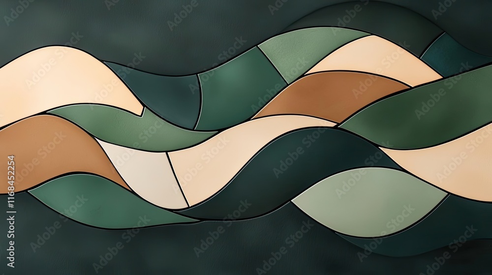 Poster mosaic abstract background concept. abstract waves in earthy tones create a soothing, artistic visua