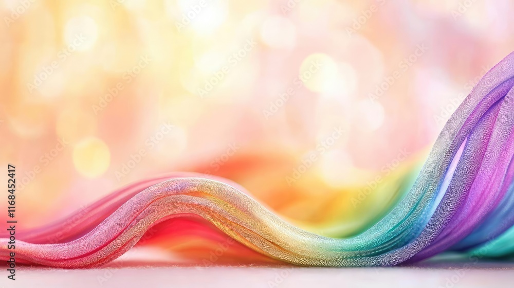 Aufkleber Rainbow abstract background concept. Colorful lines create a vibrant abstract background with a soft bokeh effect.