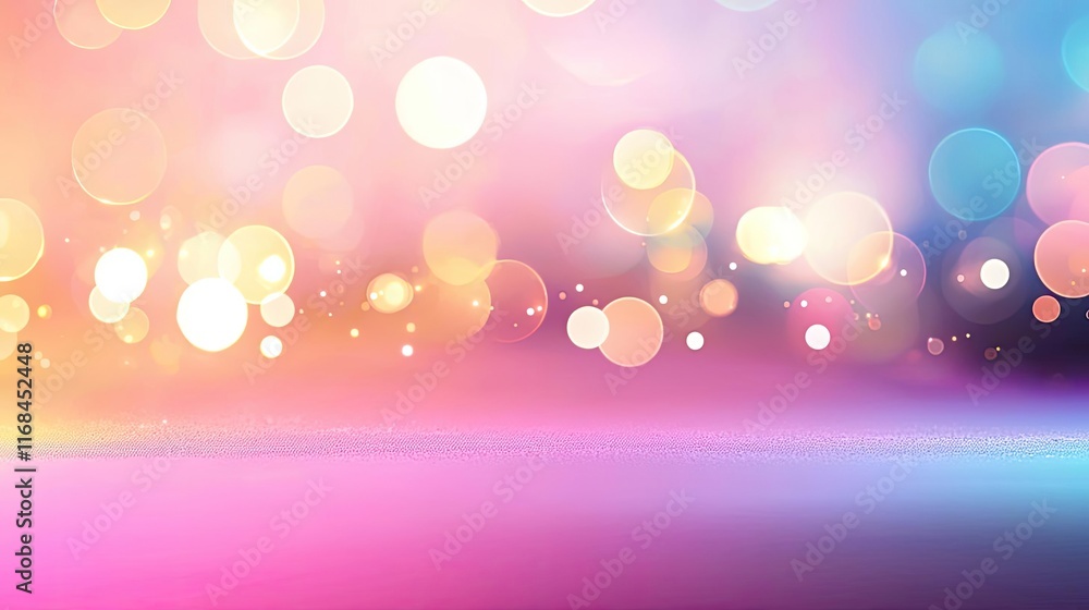 Poster Rainbow abstract background concept. A vibrant abstract background with colorful bokeh lights and smooth gradients.