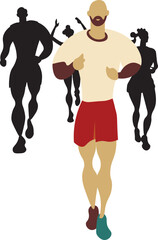 silhouette of a running person