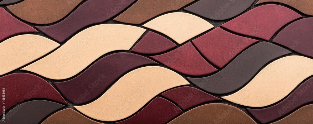 Poster mosaic abstract background concept. a colorful abstract wave pattern with rich tones of brown, cream