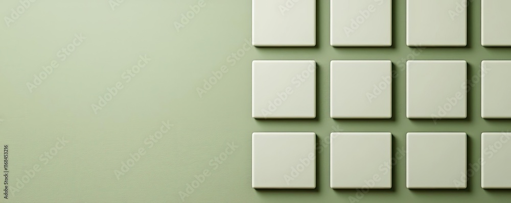 Poster grid abstract background idea. minimalist design featuring light green tiles arranged in a modern pa