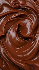 Naklejka premium Glossy Mousse Macro Texture, Chocolate Ganache, Mocha Mousse Color of the Year 2025