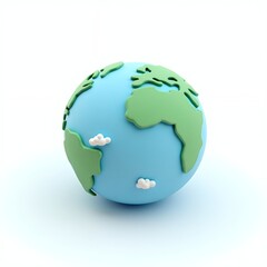 Obraz premium Stylized 3D Render of Planet Earth