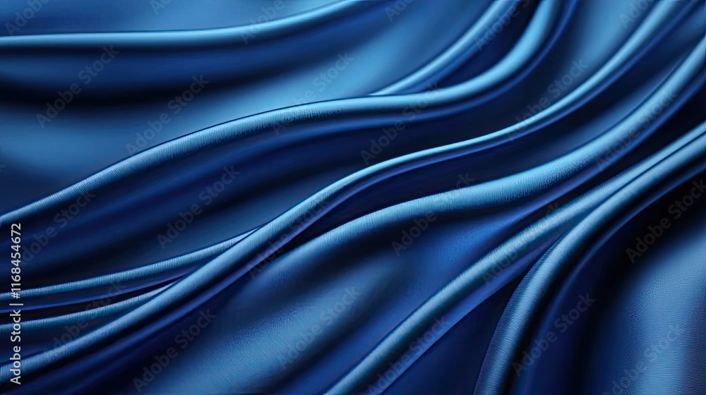 Poster velvet abstract background concept. elegant blue fabric texture with smooth, flowing waves for a sop