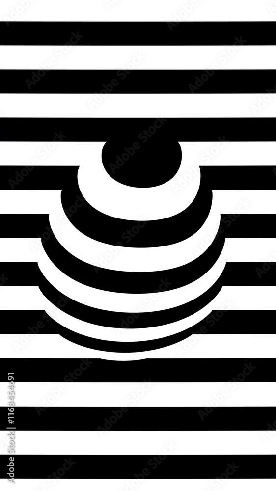 Leinwandbilder 3d render with abstract simple white and black striped background. loop 4k futuristic vertical backg