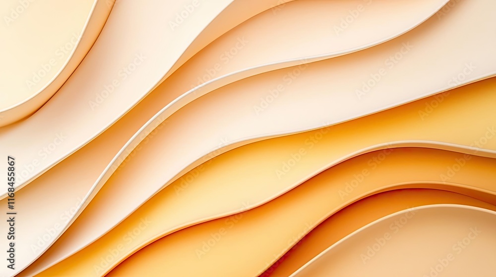 Aufkleber Velvet abstract background concept. Abstract waves in soft peach tones creating a soothing background texture.
