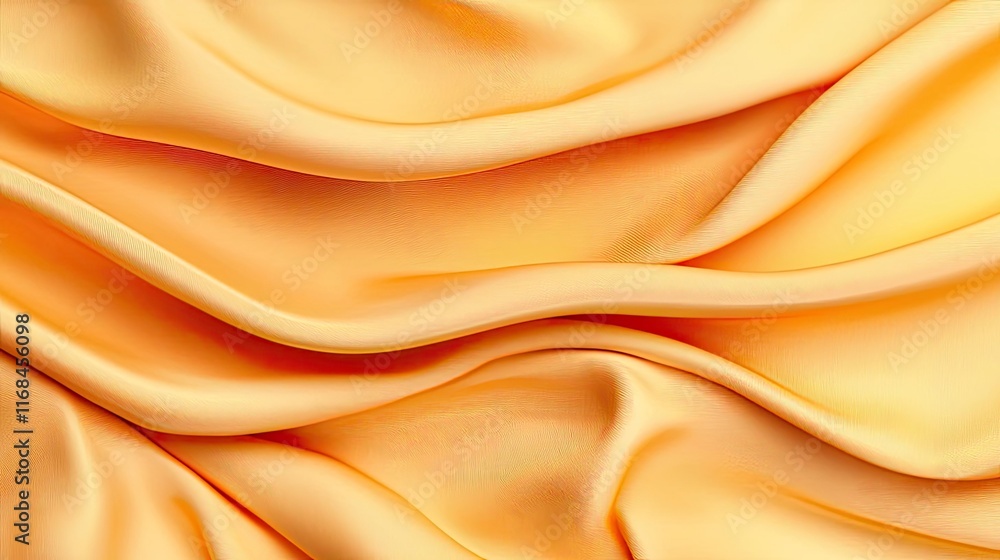 Poster velvet abstract background concept. a smooth and elegant yellow silk fabric with flowing waves and b