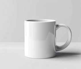 Plain white coffee mug on table. (2)