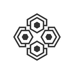 Black Hexagon Icon Design vector 