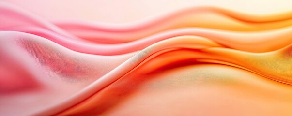 Obraz premium Velvet abstract background concept. Colorful silk fabric flowing beautifully in shades of pink and orange.