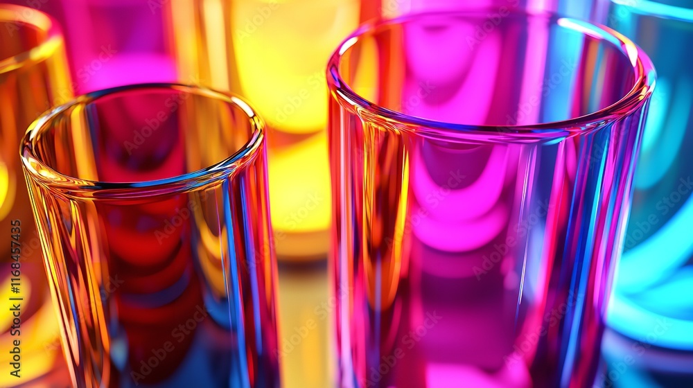 Poster 3d blur glassmorphism blob frame design with reflections