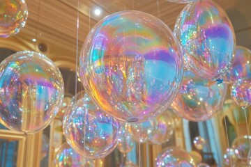 Iridescent Bubbles Suspended In An Elegant Setting