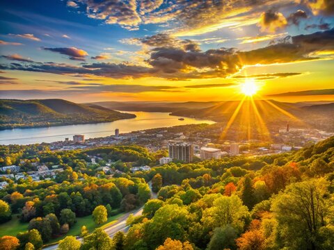 Breathtaking Sunrise Over Ithaca, New York - Scenic Landscape Photography