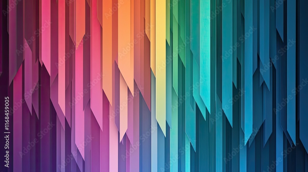 Poster Rainbow abstract background concept. Vibrant colorful lines create a dynamic abstract pattern for creative projects.