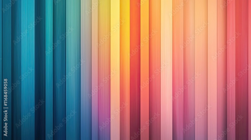 Poster Rainbow abstract background concept. Vibrant striped background with a gradient of colors from blue to red.