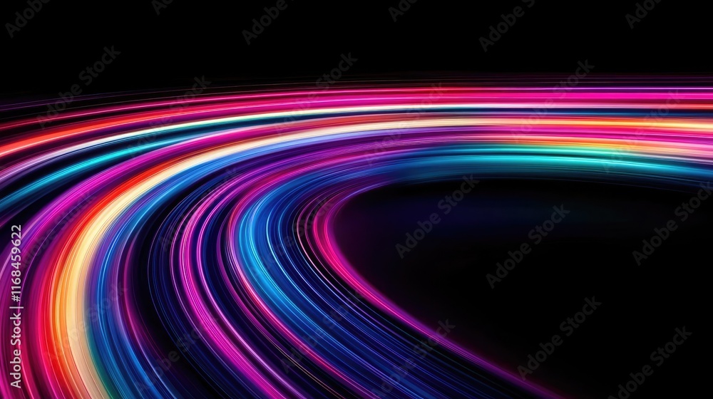 Poster rainbow abstract background concept. vibrant, colorful light trails creating a dynamic and futuristi