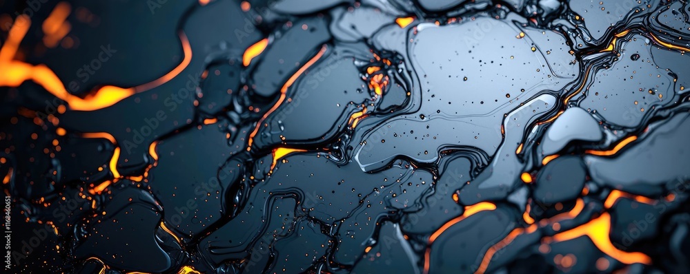 Aufkleber Ink abstract background idea. Abstract close-up of liquid with glowing textures and intricate patterns.