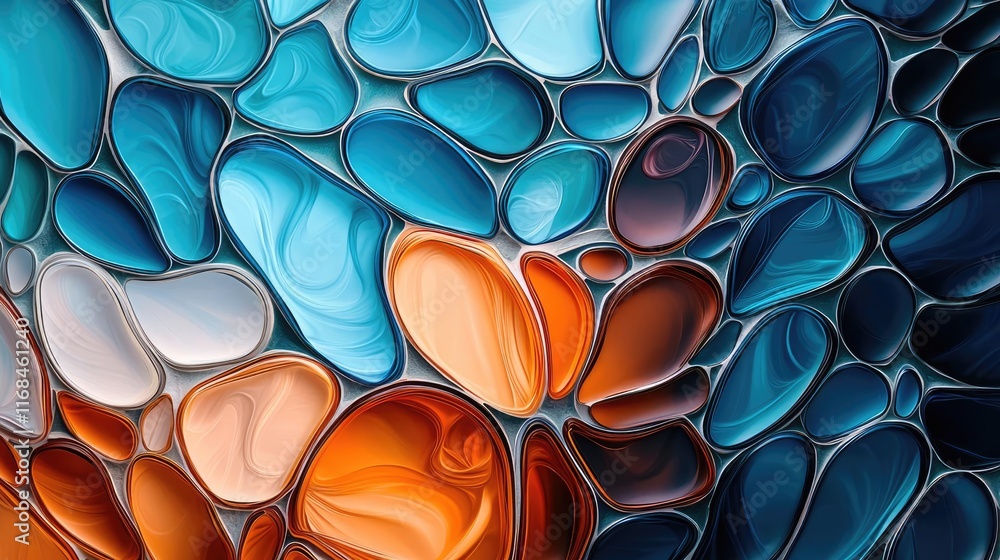 Poster mosaic abstract background concept. beautiful abstract image of colorful pebbles in shades of blue, 
