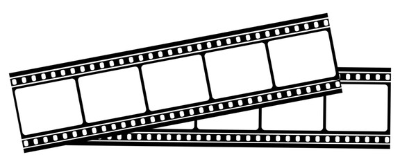 movie film long strip, vintage filmstrip roll frame vector