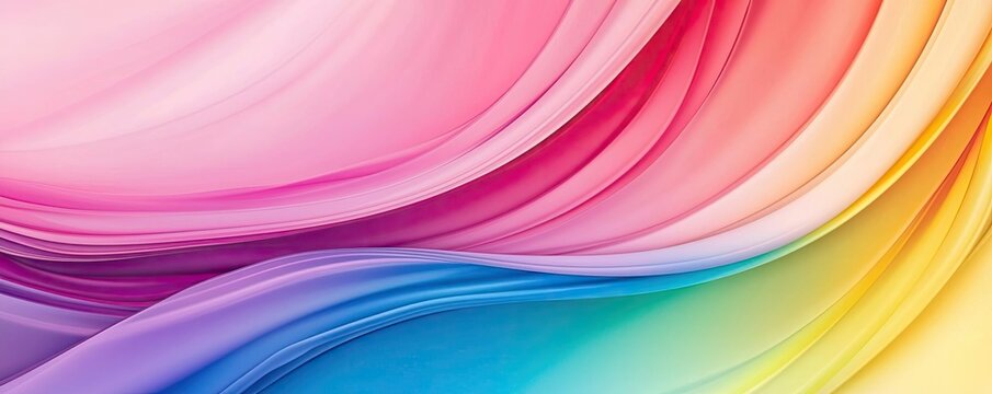 Rainbow abstract background concept. Vibrant abstract wave design in soft pastel colors to enhance visual appeal.