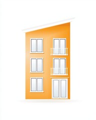 Obraz premium Modern Orange House Design with Minimalist Approach and Windows
