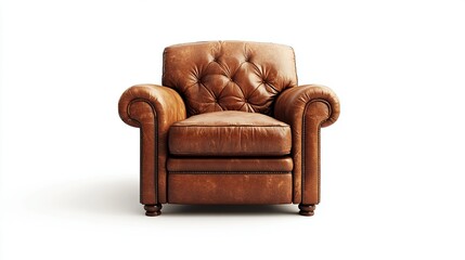 Fototapeta premium Adjustable armchair with reclining feature, isolated on white for ultimate comfort