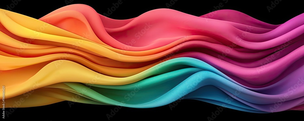 Poster Rainbow abstract background concept. Vibrant waves of color flowing harmoniously, creating a stunning visual effect.