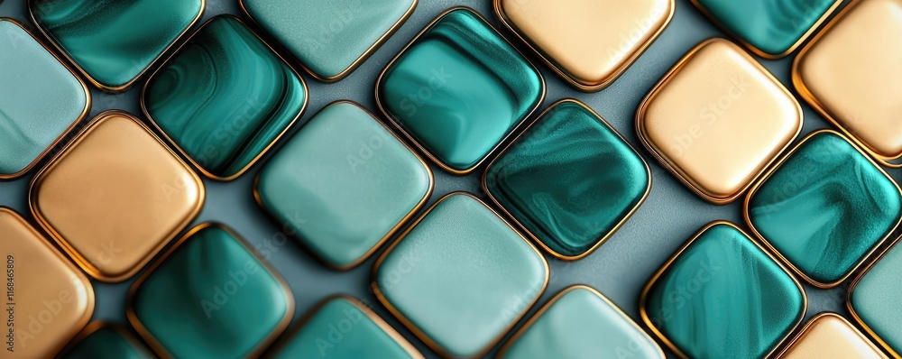 Poster Mosaic abstract background concept. Colorful tiles arranged in a modern geometric pattern creating a stylish backdrop.