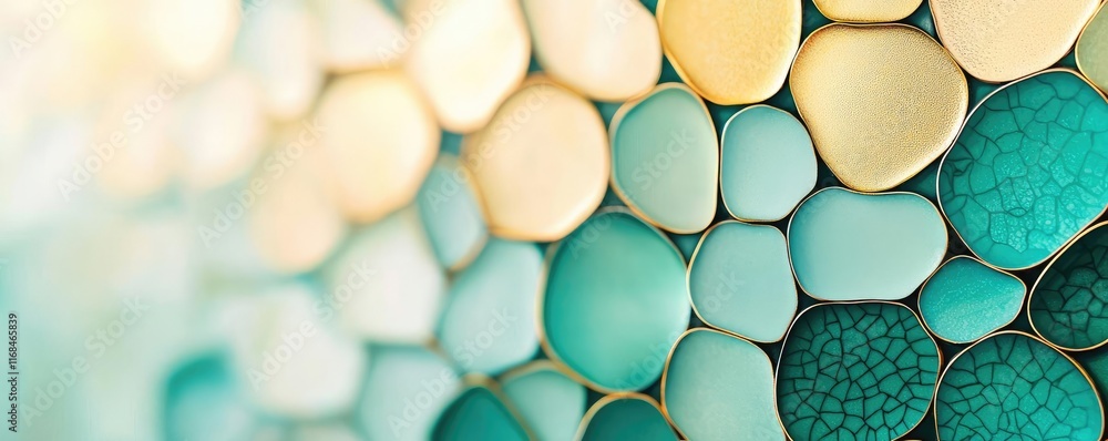 Poster Mosaic abstract background concept. Abstract textured background featuring colorful circles in various shades and sizes.