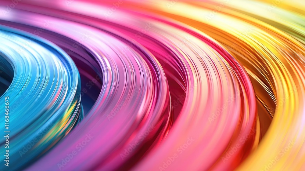 Poster Rainbow abstract background concept. Abstract colorful waves creating a vibrant, dynamic appearance for design use.