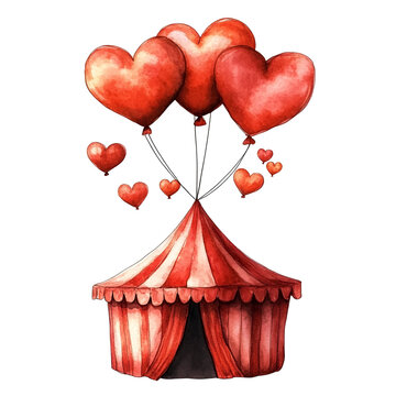 recommend clip art: Red Valentine's Circus Clipart Vector Illustration
