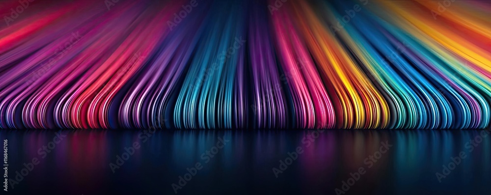 Poster Rainbow abstract background concept. A vibrant, abstract display of colorful lines creating a dynamic visual effect.