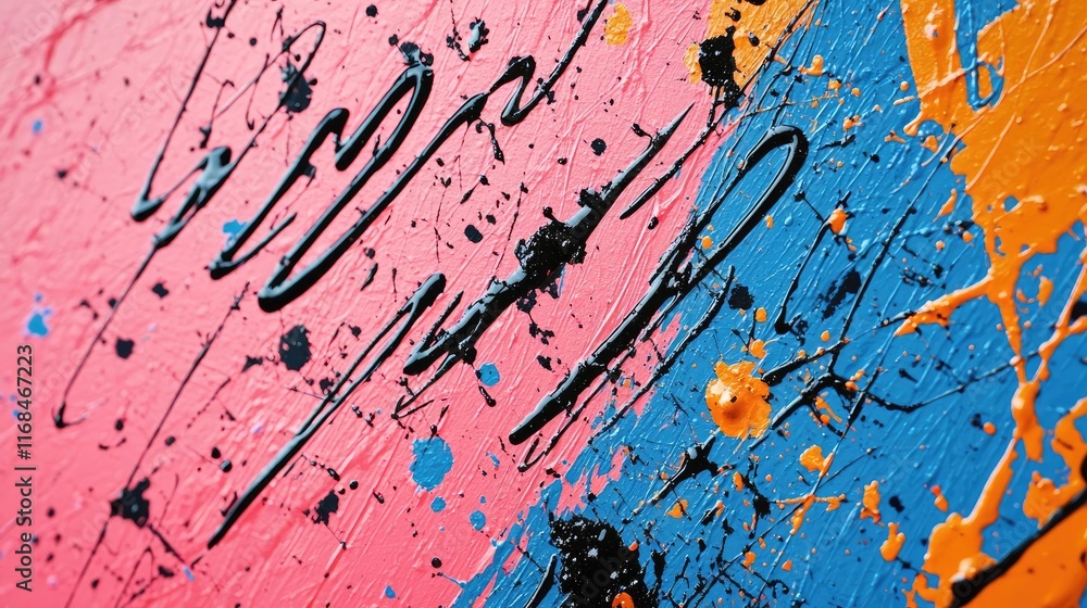 Poster Ink abstract background idea. Vibrant splash of color and abstract art on canvas, showcasing expressive creativity.
