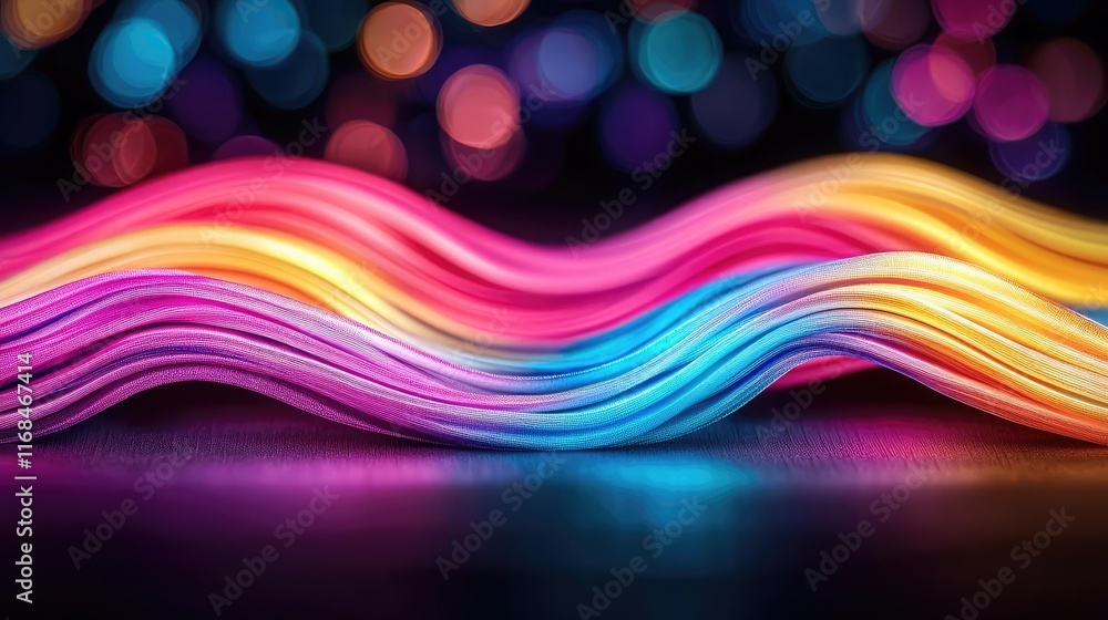 Aufkleber rainbow abstract background concept. a colorful wave of vibrant strands glows with an abstract light