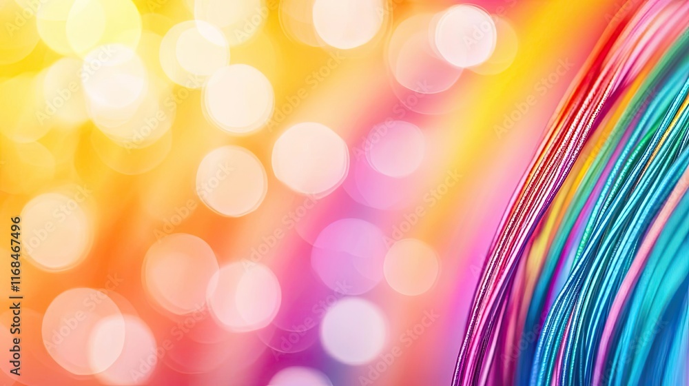 Poster rainbow abstract background concept. colorful abstract background with vibrant lights and smooth wav