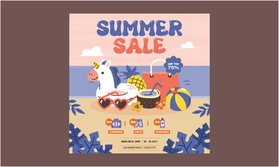 Fototapeta premium Summer Sale Socials Media