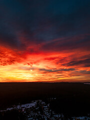 Amazing sunset by drone