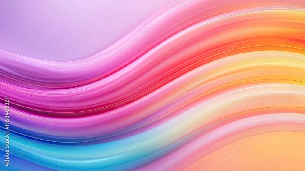 Leinwandbilder rainbow abstract background concept. colorful abstract waves blend together, creating vibrant patter