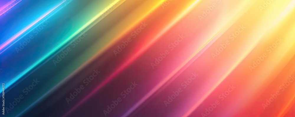 Aufkleber Rainbow abstract background concept. Vibrant and colorful diagonal light patterns creating a visually stimulating background.