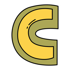 c alphabet element transparent background