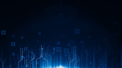 Obraz premium Technology tunnel digital business corporate abstract particles hex presentation broadcast background