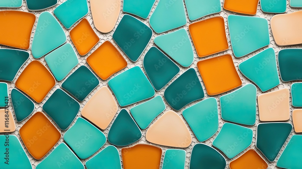 Poster Mosaic abstract background concept. Colorful mosaic tiles create a vibrant and artistic background design.