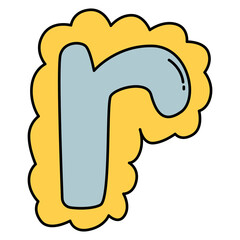 r letter element transparent background